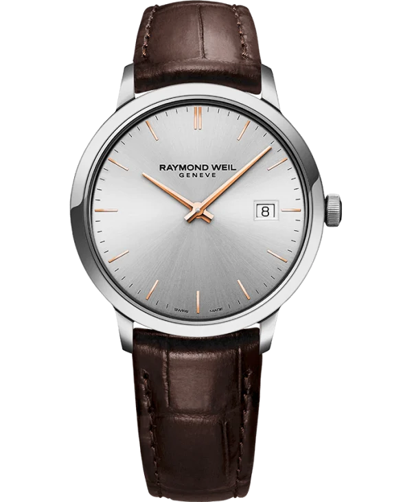 Toccata 39mm Sølv skive rose´visere m/ rem