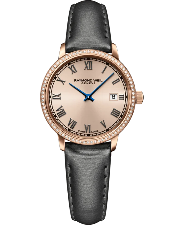 Toccata Dame Rose´ 29mm  m/ romertall. Diamantbezel. Rem