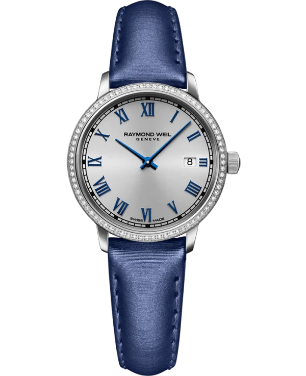 Toccata Dame Stål´ 29mm  m/ romertall. Diamantbezel. Rem