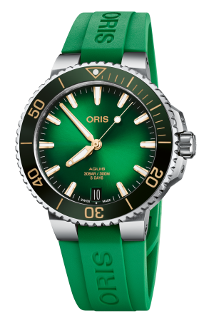 Aquis Date Caliber 400 Grønn/ Rose´41,5mm m/ gummirem