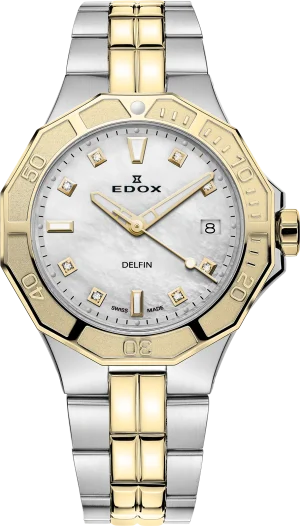 Edox Delphin Diver Date Bicolor Mop m/ dia