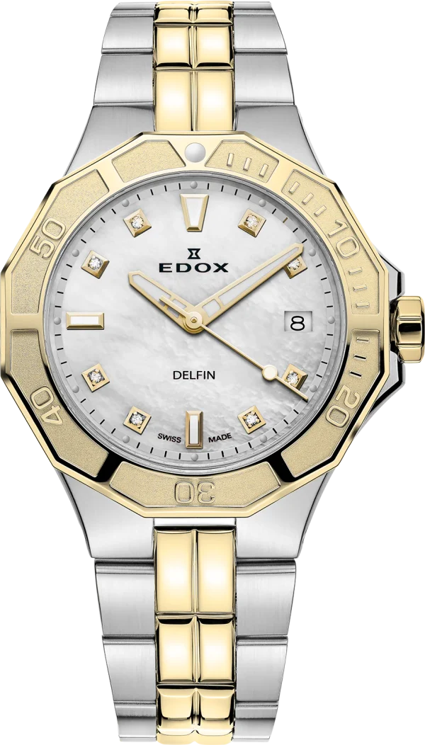 Edox Delphin Diver Date Bicolor Mop m/ dia