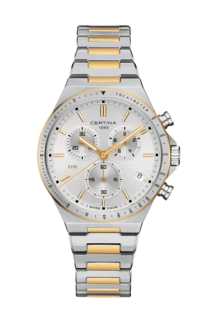 Certina DS-7 Chronograph Bicolor Stål Pvd sølv skive