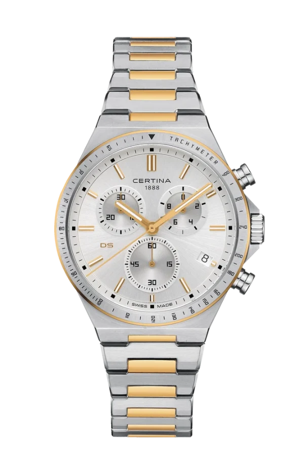 Certina DS-7 Chronograph Bicolor Stål Pvd sølv skive