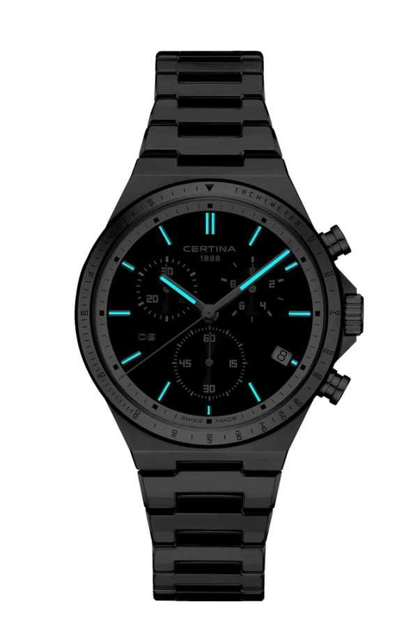 Certina DS-7 Chronograph Stål Pvd svart - Bilde 4