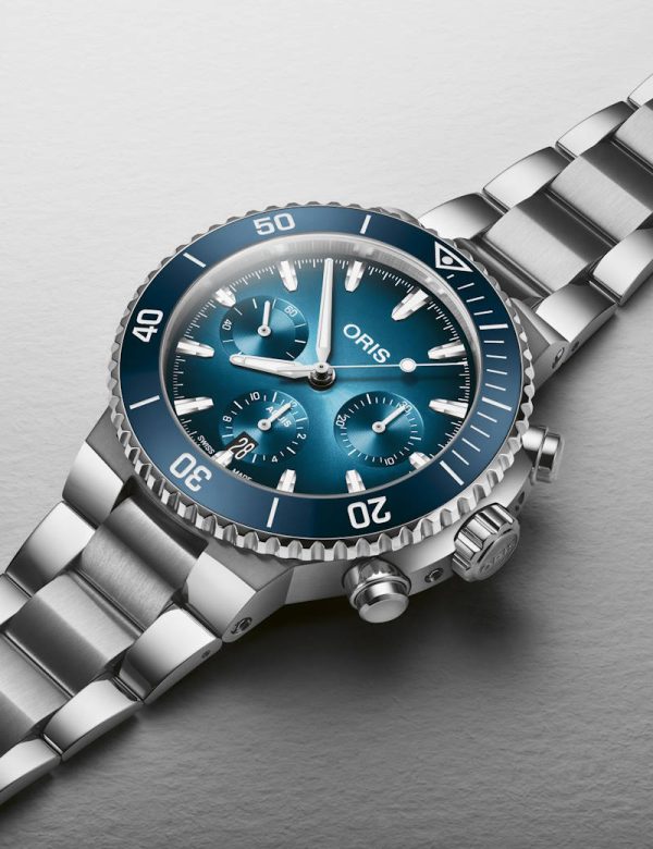 Aquis Chronograph 43,5mm Blå m/ lenke - Bilde 4