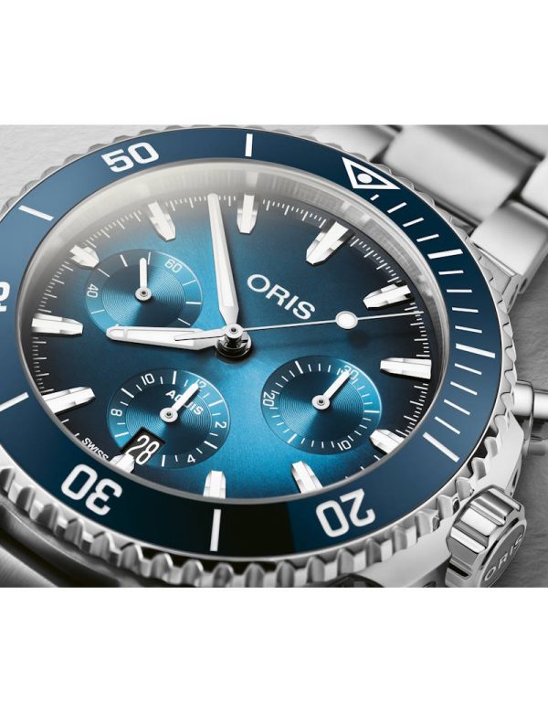 Aquis Chronograph 43,5mm Blå m/ lenke - Bilde 3