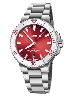 Oris Aquis Date 41,5mm - A taste of summer Rød m/ lenke