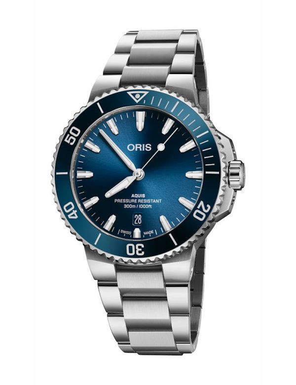 Oris Aquis Date 41,5mm - Blå m/ lenke