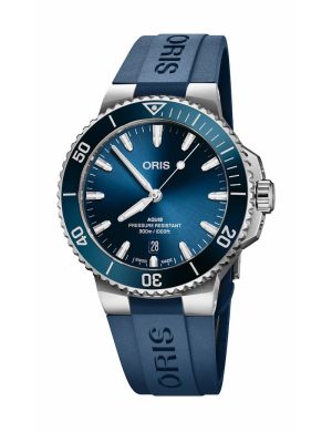 Oris Aquis Date 41,5mm - Blå m/ gummirem