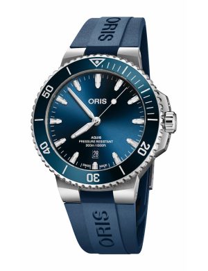 Oris Aquis Date 43,5mm - Blå m/ gummirem