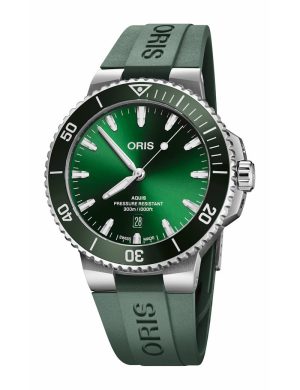 Oris Aquis Date 41,5mm - Grønn m/ gummirem