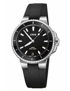 Oris Aquis Date 36,5mm - Svart m/ gummirem