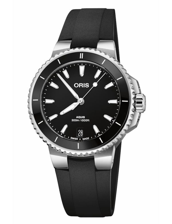 Oris Aquis Date 36,5mm - Svart m/ gummirem