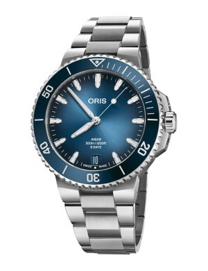 Aquis Date Caliber 400 Blå 43,5mm m/ lenke