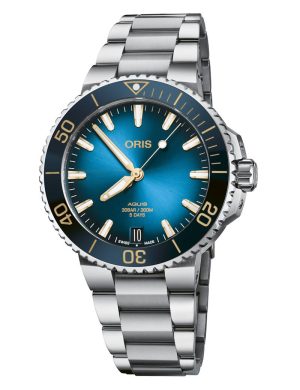 Aquis Date Caliber 400 Blå/ Rose´41,5mm m/ lenke