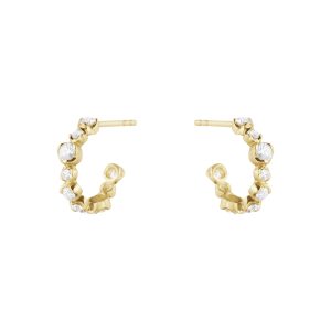 GJ Signature øreringer Hoop gult gull