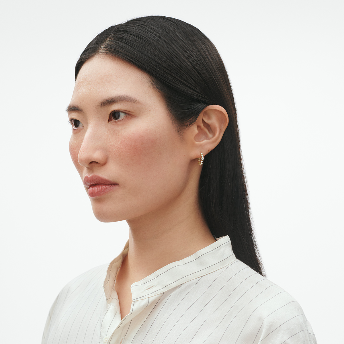 GJ Signature øreringer Hoop gult gull - Bilde 3