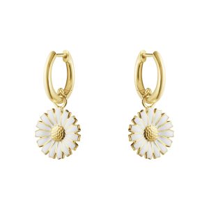 Daisy øreringer sølv forgylt 13mm