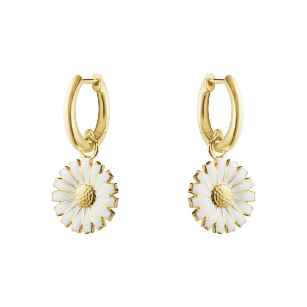 Daisy øreringer sølv forgylt 13mm