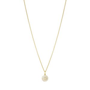Daisy sølv forgylt anheng 11mm m/ diamanter