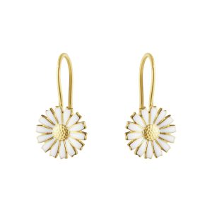 Daisy ørepynt krok sølv forgylt 11mm