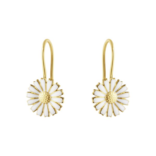 Daisy ørepynt krok sølv forgylt 11mm