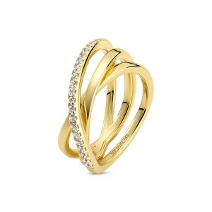 Spirale ring forgylt sølv
