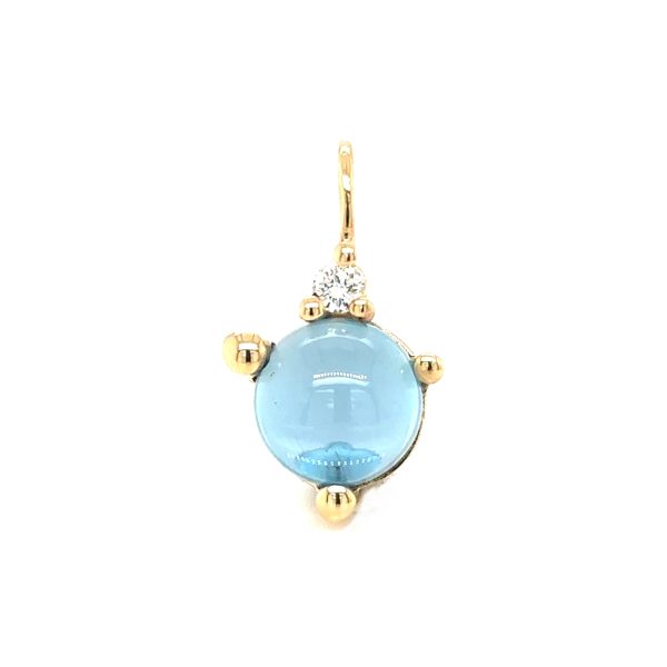 Stellini Medium anheng m/ London Blue Topas og diamant. - Bilde 3