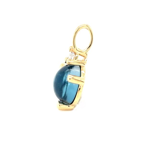 Stellini Medium anheng m/ London Blue Topas og diamant. - Bilde 4
