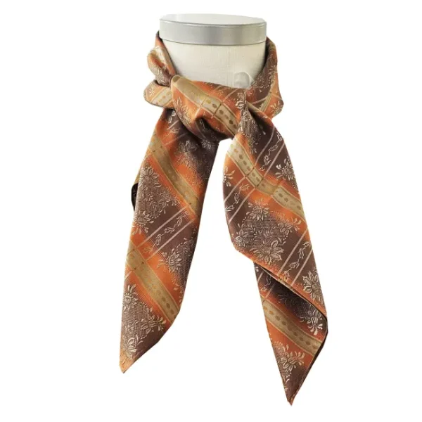 Maria silkeskjerf 75x75cm - Brun/Orange