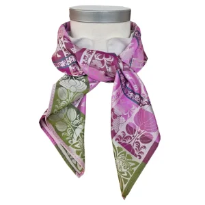 Mimmi silkeskjerf 70x70cm - Rosa/Lilla
