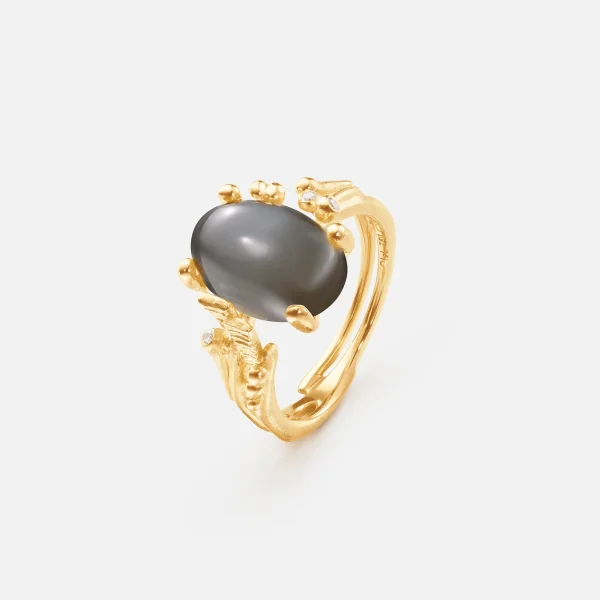 BoHo ring liten m/ grå månesten - Bilde 2
