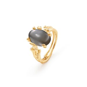 BoHo ring liten m/ grå månesten