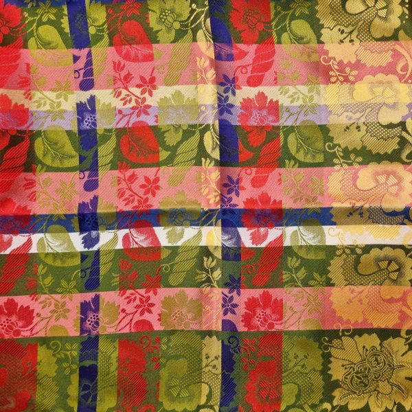 Estelle silkeskjerf 70x70cm - Grønt/Rødt - Bilde 2