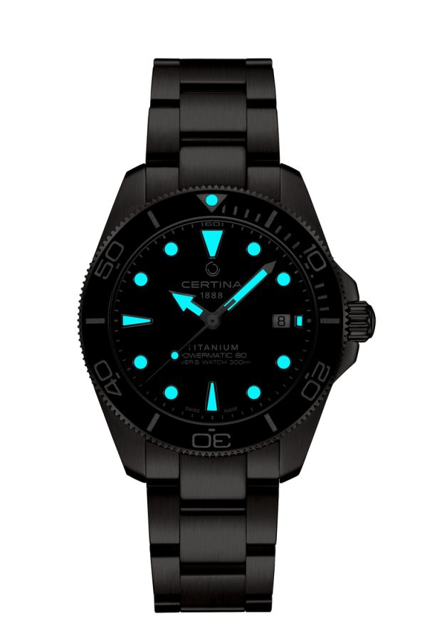 DS Action Diver 40,5mm Svart m/ Stållenke - Bilde 4