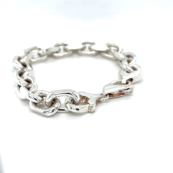 Vintage - Sølv anker armbånd 10mm