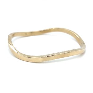 Vintage - Gult gull armring bølget