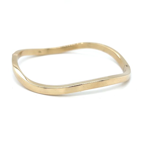 Vintage - Gult gull armring bølget