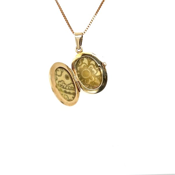 Vintage - Gult gull medaljong 20x15mm - Bilde 3