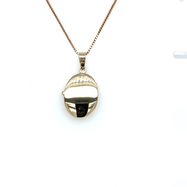 Vintage - Gult gull medaljong 20x15mm - Bilde 2