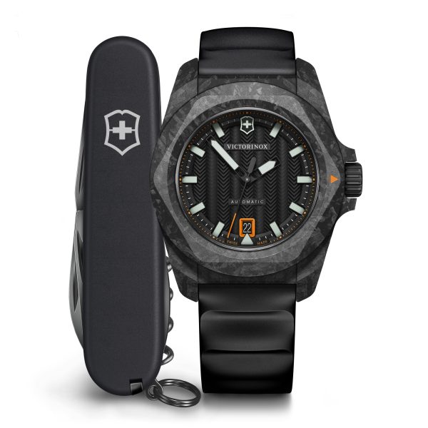I.N.O.X Automatic 41  Carbon - Svart m/ gummirem set