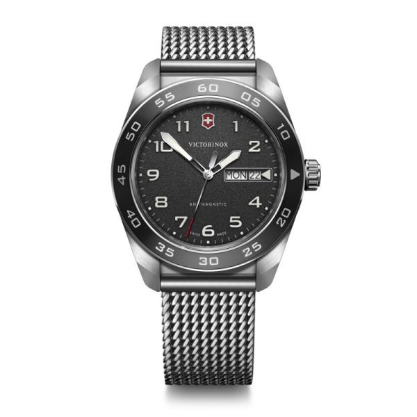 Swiss Army 42   - Svart m/ mesh stållenke
