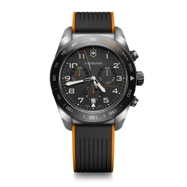 Swiss Army 42 Chrono  - Svart m/  orange gummirem