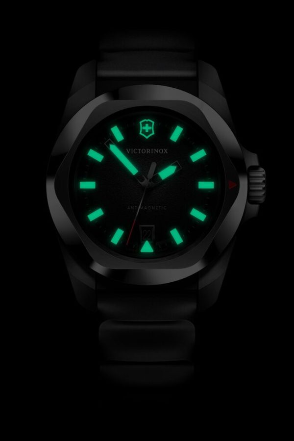 I.N.O.X. 41 Quartz svart skive m/ gummirem - Bilde 7