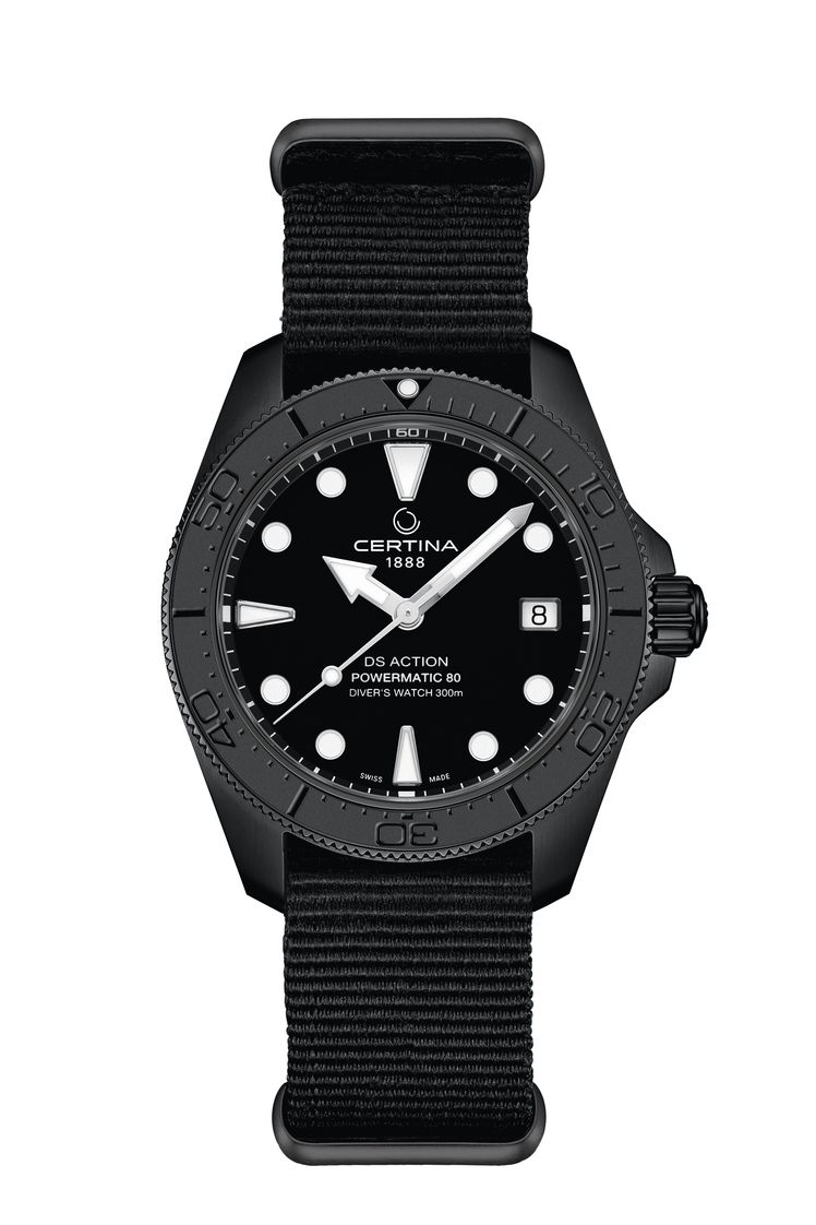 DS Action Diver 38mm Powermatic 80 - PVD svart