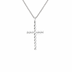 Sølv kors tvunnet 34 x 16mm