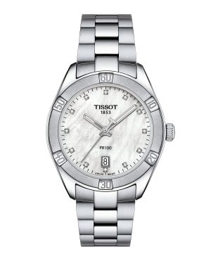 Tissot PR 100 Sport Chick 36mm stål m/ perlemor