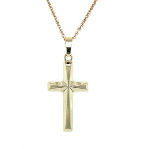 14k gull kors , 24x13mm matt/blank