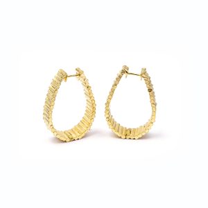 Forest medium forgylt sølv ørering